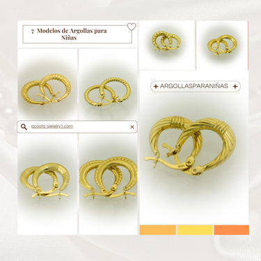 Coleccion de Argolllas de Oro Pequeñas